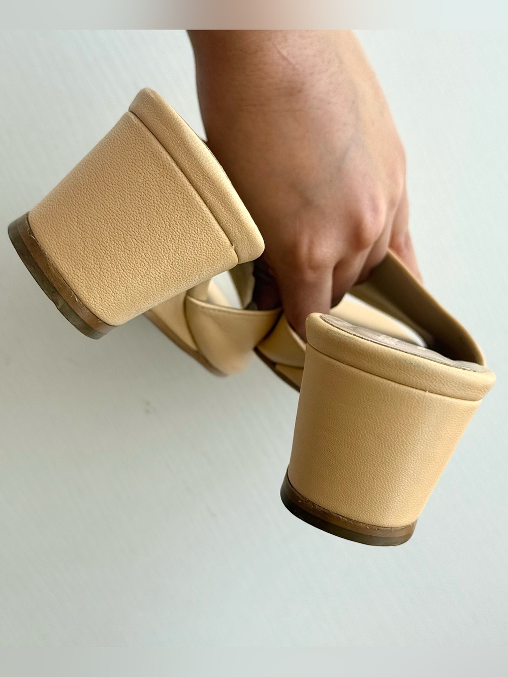 Everlane Women's Leather Cream-Orangeish Slide Sandals - SIZE 6 - Picture 7 of 7